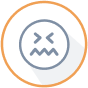 Icon of distressed emoji reflects how PD-related hallucinations and delusions can present emotional challenges for all involved