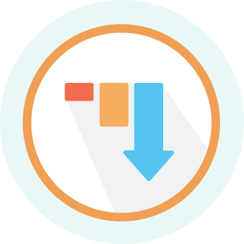 Descending bar chart icon and down arrow represents NUPLAZID® reducing hallucinations & delusions associated with PD psychosis